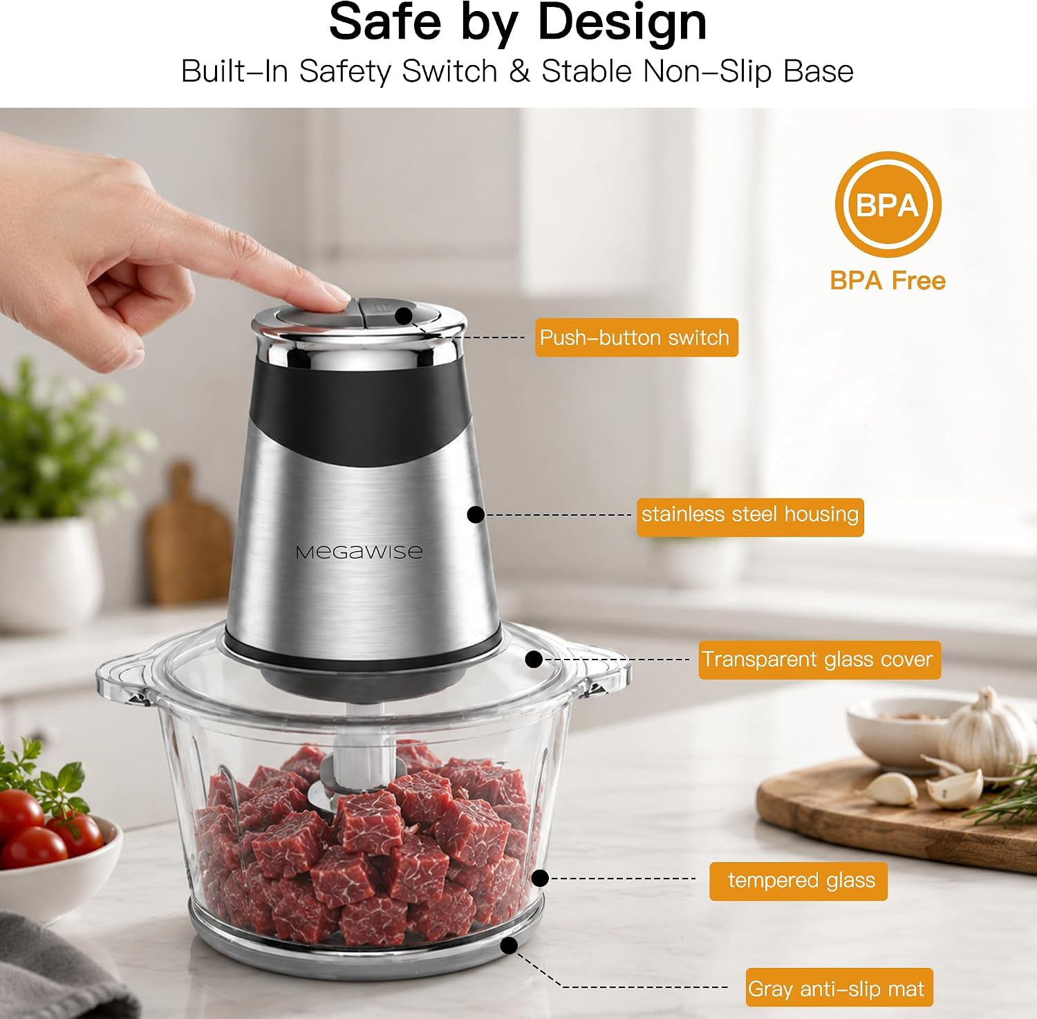 MegaWise Food Processor & Meat Grinder