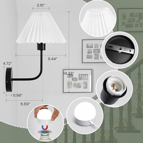Rechargeable Wireless Wall Sconce Set