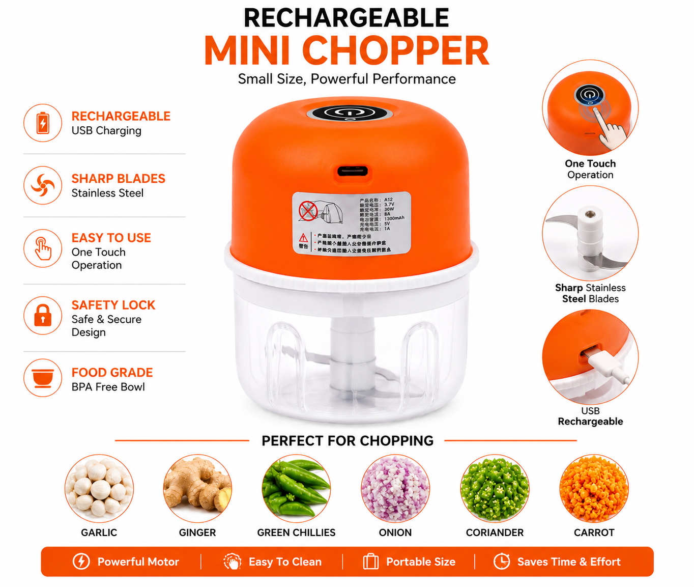 Rechargeable Mini Food Chopper
