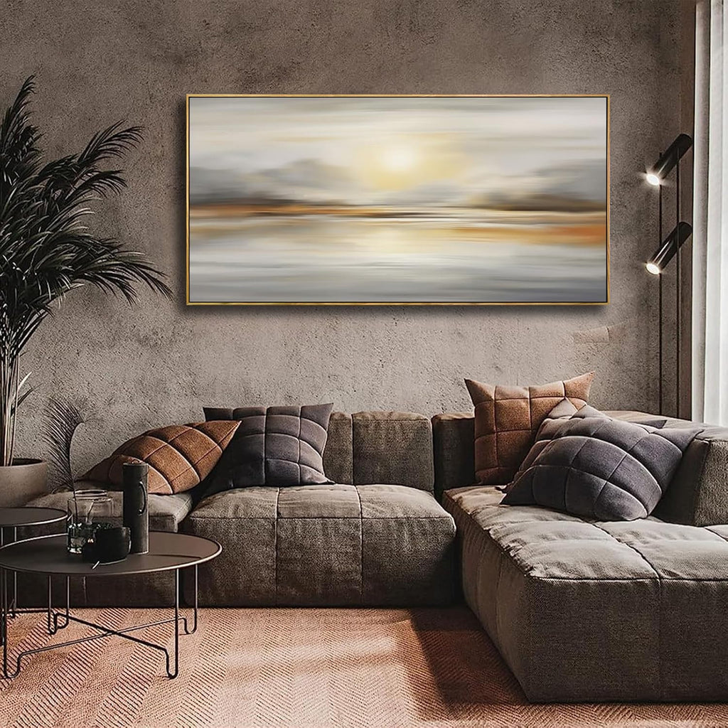 Abstract Seascape Framed Canvas Art