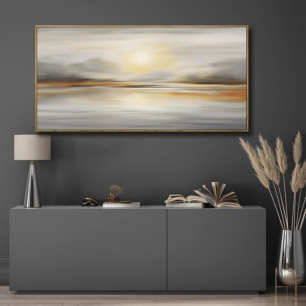 Abstract Seascape Framed Canvas Art