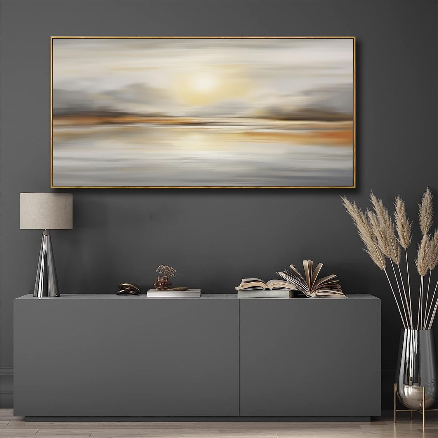 Abstract Seascape Framed Canvas Art
