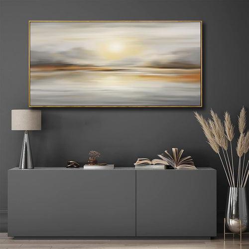 Abstract Seascape Framed Canvas Art