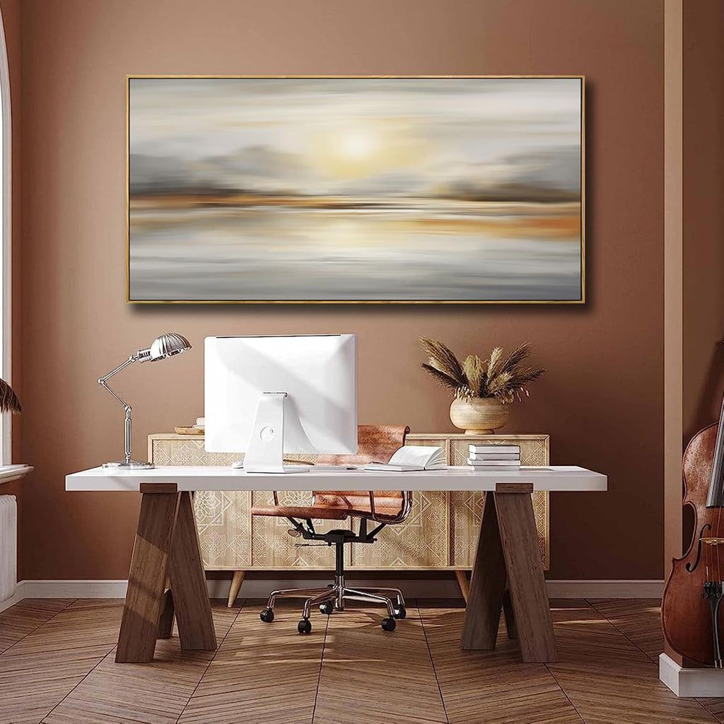 Abstract Seascape Framed Canvas Art