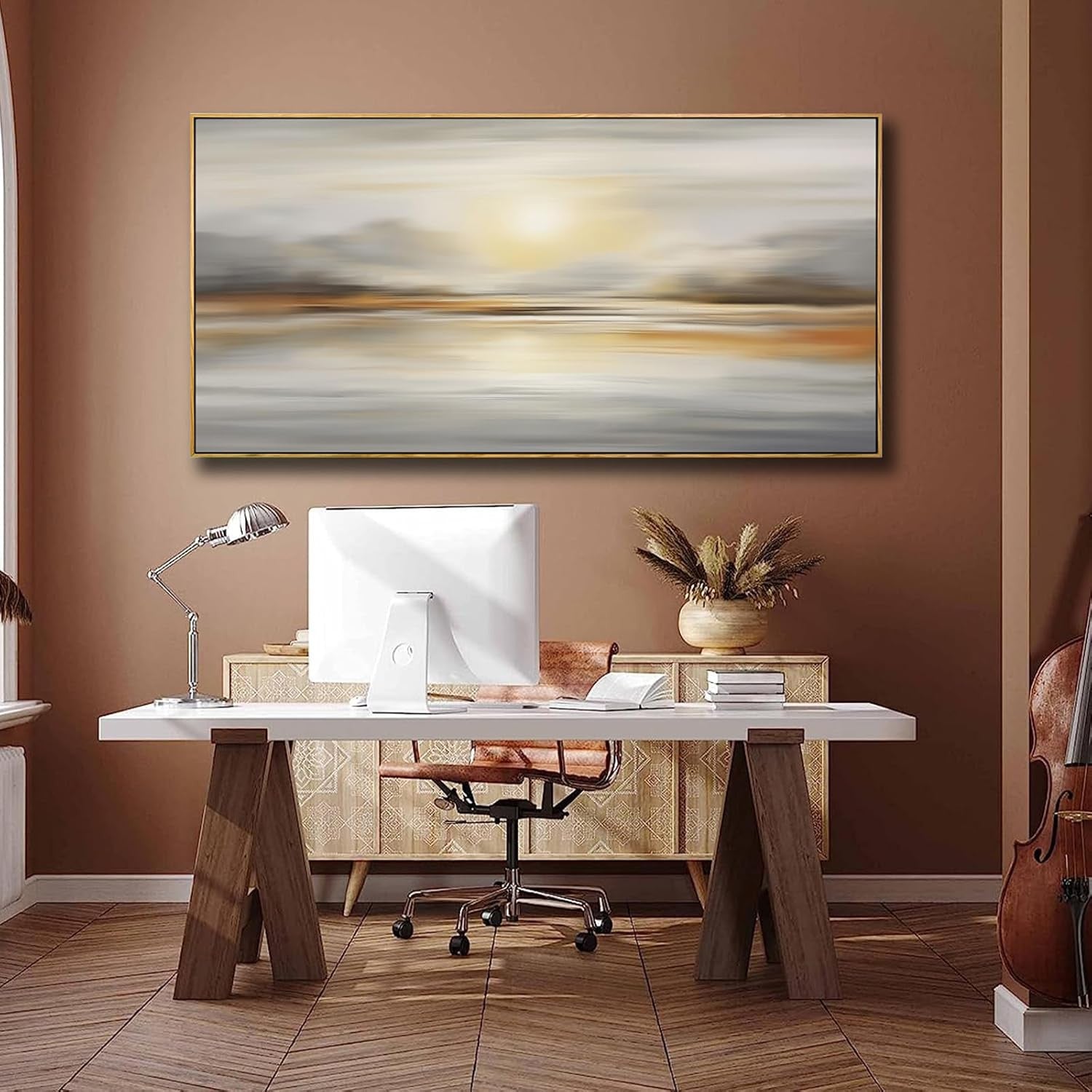 Abstract Seascape Framed Canvas Art