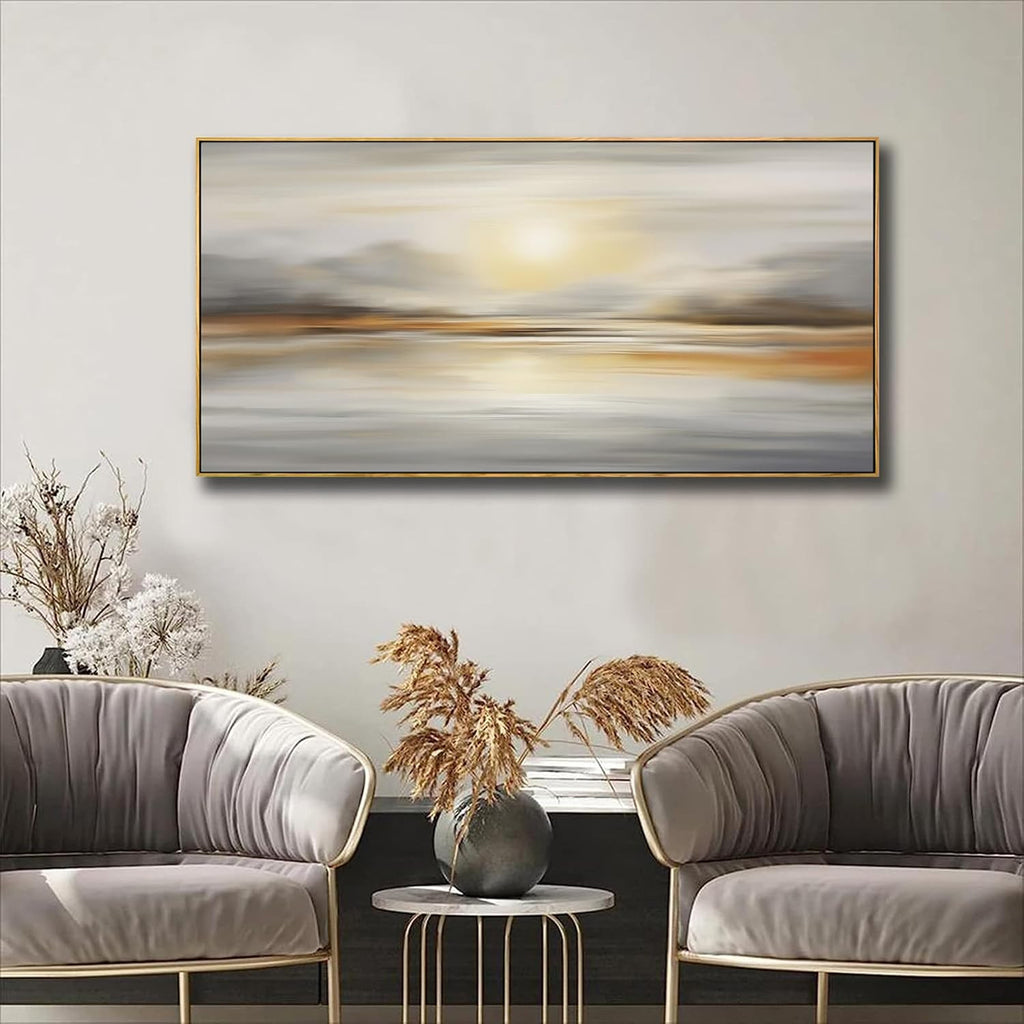Abstract Seascape Framed Canvas Art