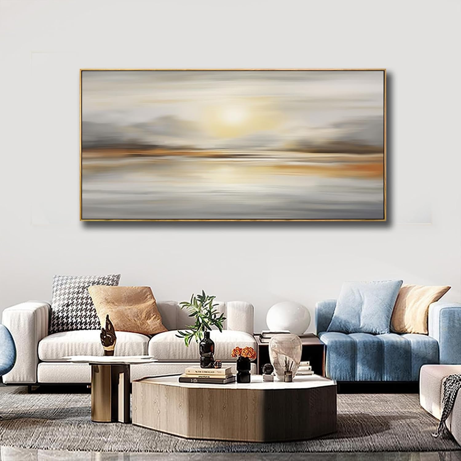 Abstract Seascape Framed Canvas Art